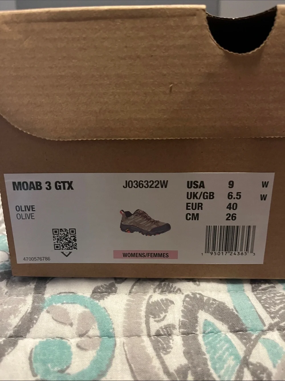 Merrell Moab 3 GTX Trail Shoes in Olive with Orange Accents